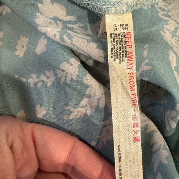 Free People Intimately kimono pajama top oversized XS S M greenish blue - Picture 5 of 9